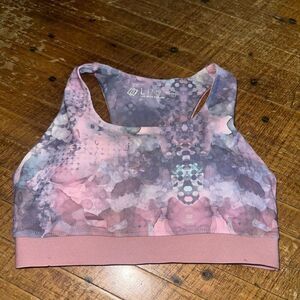Linc purple hexagon space dye S athleisure sports bra